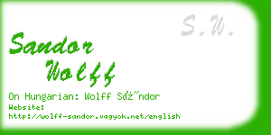 sandor wolff business card